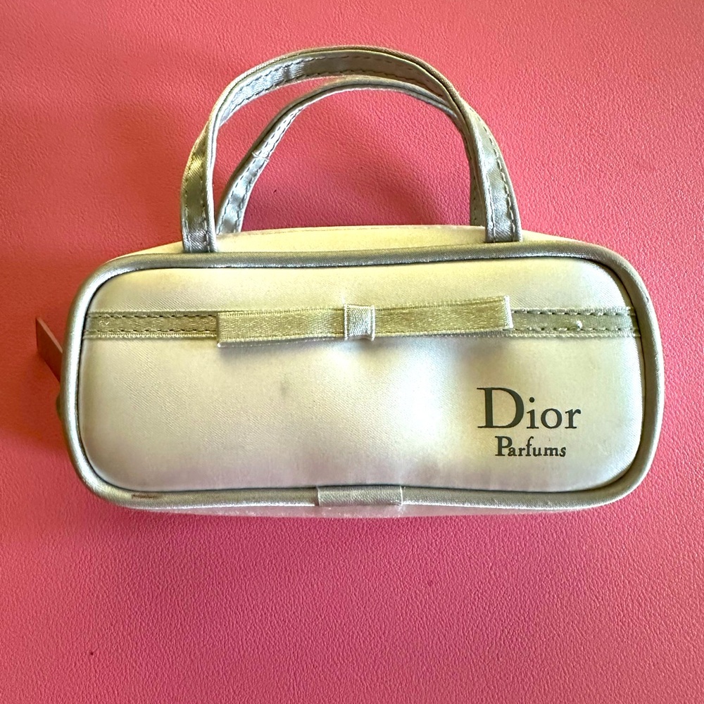 Dior Parfum Silver & white satin Women's Bag